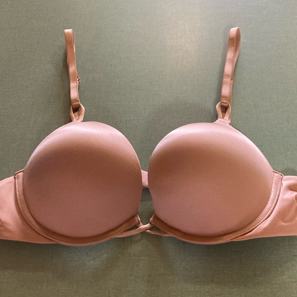 Tan T-Shirt Bra with Molded Cups and Underwire Support